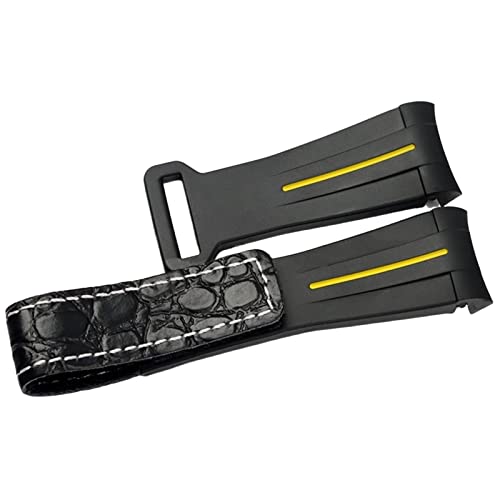 SAAWEE 20 mm Uhrenarmband für Rolex SUB Daytona GMT Uhrenarmband, Leder, Gummi, Silikon, wasserdicht, Bogenmund, 20 mm von SAAWEE