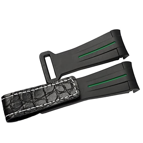 SAAWEE 20 mm Uhrenarmband für Rolex SUB Daytona GMT Uhrenarmband, Leder, Gummi, Silikon, wasserdicht, Bogenmund, 20 mm von SAAWEE