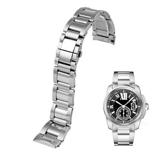 SAAWEE 23mm Metall-Uhrenarmbänder für Herren, Edelstahl, modisches Damen-Uhrenarmband für Cartier-Zubehör(Silver) von SAAWEE