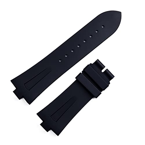 SAAWEE 25 mm x 8 mm Gummi-Silikon-Uhrenarmband für Vacheron Constantin Übersee-Uhr, Bnad, wasserfest, Sportarmband, Schwarz / Blau, 25 mm, Achat von SAAWEE
