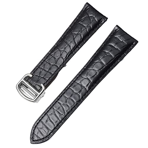 SAAWEE Alligator Echtleder Uhrenarmband für Cartier Solo Tank London Calibo Leder Uhrenarmband Herren und Damen 16mm 18mm 20mm 22mm(E,22mm) von SAAWEE