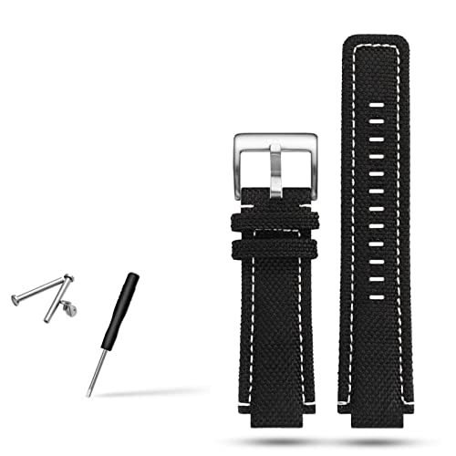 SAAWEE Canvas-Armband Herren passend für Timex Tide Compass T2N720 T2N721 T2N739 Nylon-Uhrenarmband 24 x 16 mm(E) von SAAWEE