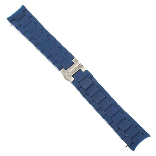 SAAWEE Classic 20 23 mm Silikon-Armband aus massivem Edelstahl für Armani AR5858 5943 5941 5867 5981 Faltschließe, 20 mm von SAAWEE