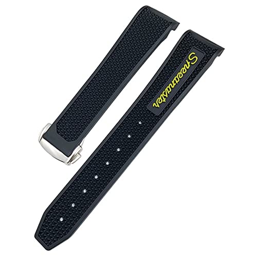 SAAWEE Damen Herren Uhrenarmbänder für Omega Sxwatch Speedmaster 007 Seamaster 300 AT150 Silikon-Uhrenarmband 20 mm Silikon-Uhrenarmband(Yellow round,20mm) von SAAWEE