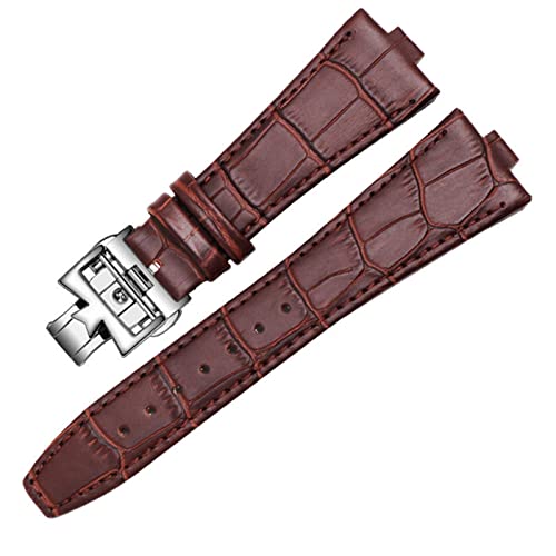 SAAWEE Echtleder Armband passend für Vacheron Constantin OVERSEAS 4500V 5500V P47040 Serie , Edelstahlschnalle, 25mm-8mm von SAAWEE
