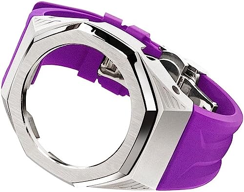 SAAWEE Edelstahl-Gehäuse, Fluorkautschuk-Armband, kompatibel mit GA2100 GA2110 Mod Kit, Metallgehäuse, Gummiarmband, Ersatz-Uhrenzubehör, Einheitsgröße, Achat von SAAWEE