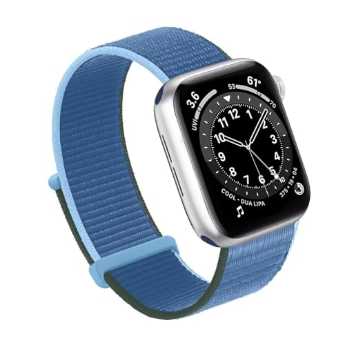 SAAWEE Für Apple Watch Band 49MM 45MM 44MM 42MM 41MM 40MM 38MM, Frauen Männer Sport Nylon Loop Strap Für IWatch Serie Ultra 8 7 6 5 4 3 2 1 SE(Azure,38/40/41mm) von SAAWEE