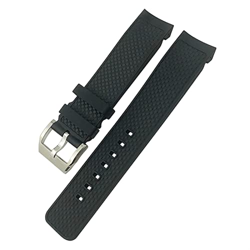 SAAWEE Für Iwc Aquatim IW329001 IW376803 Wasserdichtes Armband aus Silikon, schwarz, 22mm Erhöhungsband, 22mm von SAAWEE