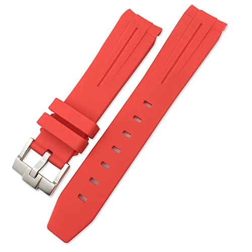 SAAWEE Für Rolex Submariner Hulk GMT Milgauss Yacht Master Deepsea Rubber Watchband 19 mm 20 mm 21 mm 22 mm Slicon, 21mm Silver buckle von SAAWEE