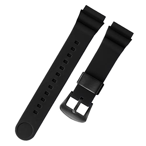SAAWEE Für Seiko 5 Nr. Solar Watchband Männer Silikon Gummi -Gummi 22mm Sporttauch SNE537 SRPA83J1 Trageschlaufe(Black black buckle) von SAAWEE