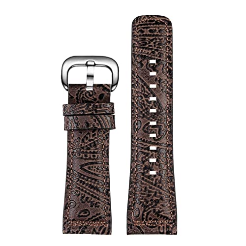SAAWEE Für sieben am Freitagsband M1 SF -M2/02 SF-M3/01 Q1 Q2 Q3 P3 Vintage Leder -Gurt -Uhrband -Armband -Gürtelzubehör 28mm(Dark brown silver) von SAAWEE