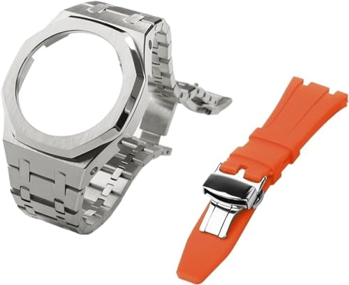 SAAWEE Gen 5 Metall-Uhrengehäuse, Lünette und Fluorkautschuk-Uhrenarmband, Kombinationsset, für GA2100, GA2110, GAB2100, GM2100, Mod Kit für Watch Full, GA-2100/2110, Achat von SAAWEE