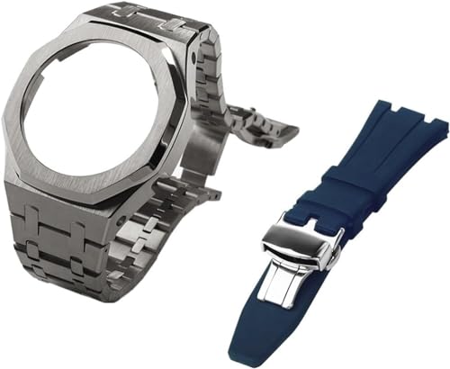 SAAWEE Gen 5 Metall-Uhrengehäuse, Lünette und Fluorkautschuk-Uhrenarmband, Kombinationsset, für GA2100, GA2110, GAB2100, GM2100, Mod Kit für Watch Full, GA-2100/2110, Achat von SAAWEE