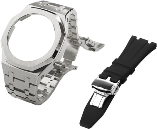 SAAWEE Gen 5 Metall-Uhrengehäuse, Lünette und Fluorkautschuk-Uhrenarmband, Kombinationsset, für GA2100, GA2110, GAB2100, GM2100, Mod Kit für Watch Full, GA-2100/2110, Achat von SAAWEE