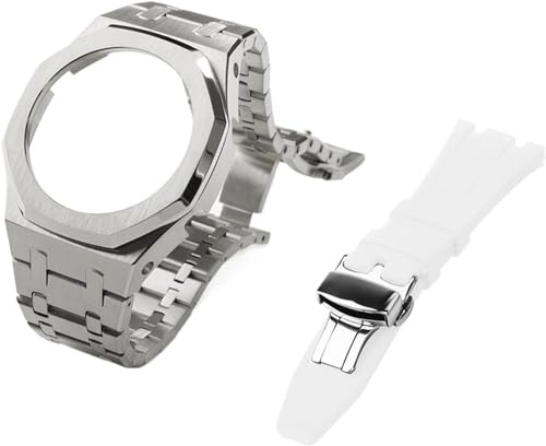 SAAWEE Gen 5 Metall-Uhrengehäuse, Lünette und Fluorkautschuk-Uhrenarmband, Kombinationsset, für GA2100, GA2110, GAB2100, GM2100, Mod Kit für Watch Full, GA-2100/2110, Achat von SAAWEE