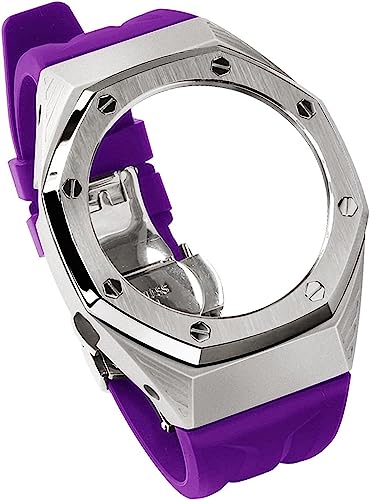 SAAWEE Premium-Edelstahl-Uhrengehäuse, Mod Kit, für GA2100/2110 Ersatzset, Herren-Metallgehäuse, Fluorkautschuk-Armband, Uhrenzubehör, Einheitsgröße, Achat von SAAWEE