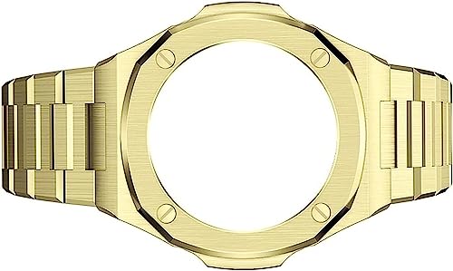 SAAWEE Premium-Edelstahl-Uhrengehäuse mit Uhrenarmband, für GA2100 Uhren, Modifikationsset, einteilig, Diamant-Dekoration, Uhrenzubehör, für GA2100, Einheitsgröße, Achat von SAAWEE