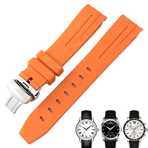 SAAWEE Uhrenarmband aus Gummi, gebogenes Ende, 19 mm, 20 mm, für Tissot 1853 Lelocle PRC200 Rolex Submariner Hamilton Omega, wasserdichtes Uhrenarmband, 19mm von SAAWEE