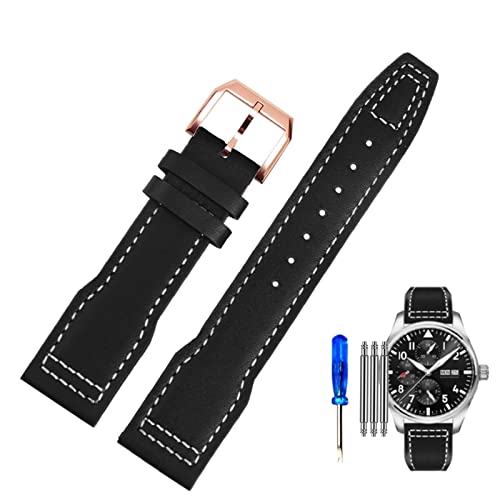 SAAWEE Uhrenarmband aus echtem Leder für IWC-Piloten, Little Prince Male Mark 18 Big Fly Portugal, weiches, bequemes Armband, 20 mm Armband, 20 mm, Achat von SAAWEE