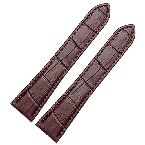 SAAWEE Uhrenarmband für Tank Echtleder-Uhrenarmband Herren Claire Ledergürtel London Solo mechanische Uhrenzubehör 25mm(Brown-no buckle,23mm) von SAAWEE