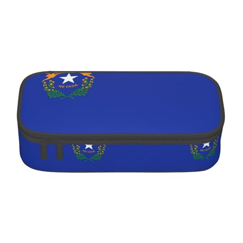 Multifunktionales Federmäppchen mit Nevada-Flagge, perfekt für Studenten, Profis und Reisende gleichermaßen, Schwarz , Einheitsgröße, Kosmetiktasche von SABFWF