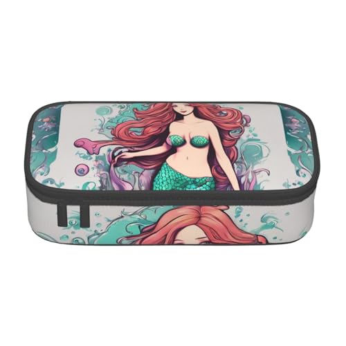 SABFWF Multifunktionales Federmäppchen im Meerjungfrauen-Design, perfekt für Studenten, Profis und Reisende gleichermaßen, Schwarz , Einheitsgröße, Kosmetiktasche von SABFWF