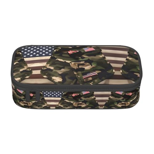 SABFWF Multifunktionales Federmäppchen mit Camouflage-Flaggen, perfekt für Studenten, Profis und Reisende gleichermaßen, Schwarz , Einheitsgröße, Kosmetiktasche von SABFWF