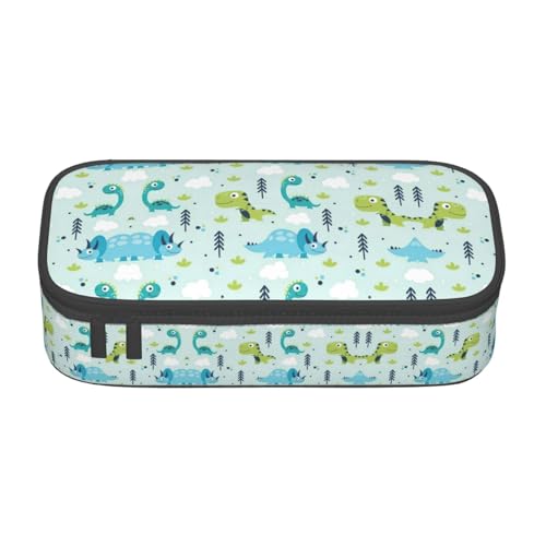 SABFWF Multifunktionales Federmäppchen mit Dinosaurier-Muster, perfekt für Studenten, Profis und Reisende, Schwarz , Einheitsgröße, Kosmetiktasche von SABFWF