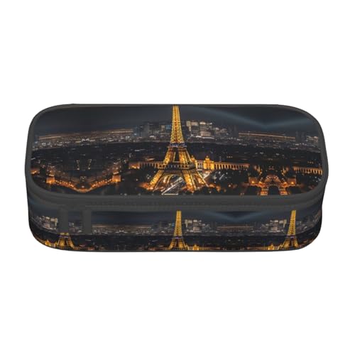 SABFWF Multifunktionales Federmäppchen mit Eiffelturm-Druck, perfekt für Studenten, Profis und Reisende gleichermaßen, Schwarz , Einheitsgröße, Kosmetiktasche von SABFWF
