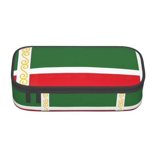 SABFWF Multifunktionales Federmäppchen mit Flagge der Tschetschenischen Republik, perfekt für Studenten, Profis und Reisende gleichermaßen, Schwarz , Einheitsgröße, Kosmetiktasche von SABFWF