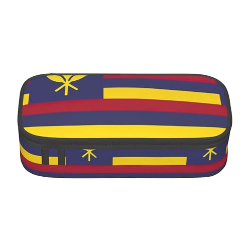 SABFWF Multifunktionales Federmäppchen mit Flagge des Königreichs Hawaii, perfekt für Studenten, Profis und Reisende gleichermaßen, Schwarz , Einheitsgröße, Kosmetiktasche von SABFWF