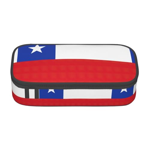 SABFWF Multifunktionales Federmäppchen mit Flagge von Chile, perfekt für Studenten, Profis und Reisende gleichermaßen, Schwarz , Einheitsgröße, Kosmetiktasche von SABFWF