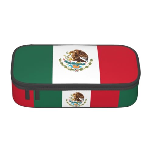 SABFWF Multifunktionales Federmäppchen mit Flagge von Mexiko, perfekt für Studenten, Profis und Reisende gleichermaßen, Schwarz , Einheitsgröße, Kosmetiktasche von SABFWF