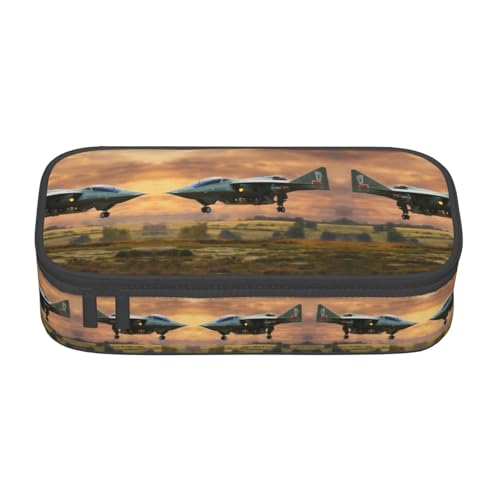 SABFWF Multifunktionales Federmäppchen mit Flugzeug-Jets-Aufdruck, perfekt für Studenten, Profis und Reisende gleichermaßen, Schwarz , Einheitsgröße, Kosmetiktasche von SABFWF