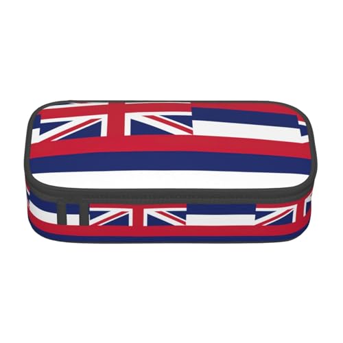 SABFWF Multifunktionales Federmäppchen mit Hawaii-Flagge, perfekt für Studenten, Profis und Reisende gleichermaßen, Schwarz , Einheitsgröße, Kosmetiktasche von SABFWF
