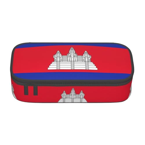 SABFWF Multifunktionales Federmäppchen mit Kambodscha-Flagge, perfekt für Studenten, Profis und Reisende gleichermaßen, Schwarz , Einheitsgröße, Kosmetiktasche von SABFWF