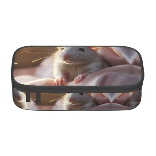 SABFWF Multifunktionales Federmäppchen mit Meerschweinchen-Aufdruck, perfekt für Studenten, Profis und Reisende, Schwarz , Einheitsgröße, Kosmetiktasche von SABFWF