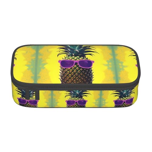 SABFWF Multifunktionales Federmäppchen mit Psych Ananas-Zitat, perfekt für Studenten, Profis und Reisende gleichermaßen, Schwarz , Einheitsgröße, Kosmetiktasche von SABFWF