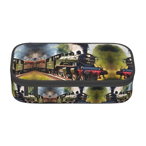 SABFWF Multifunktionales Federmäppchen mit Steam Little Train, perfekt für Studenten, Profis und Reisende gleichermaßen, Schwarz , Einheitsgröße, Kosmetiktasche von SABFWF