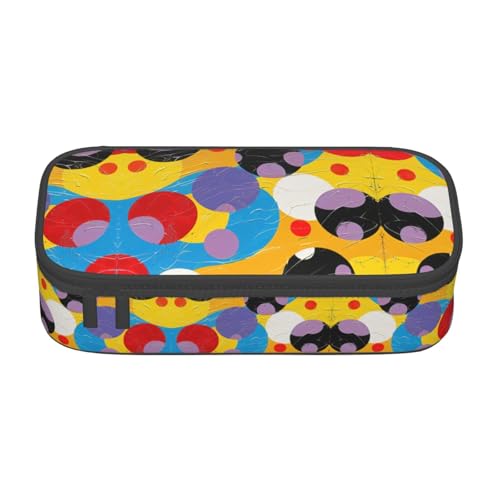 SABFWF Multifunktionales Federmäppchen mit Twister Punktemuster, perfekt für Studenten, Profis und Reisende gleichermaßen, Schwarz , Einheitsgröße, Kosmetiktasche von SABFWF