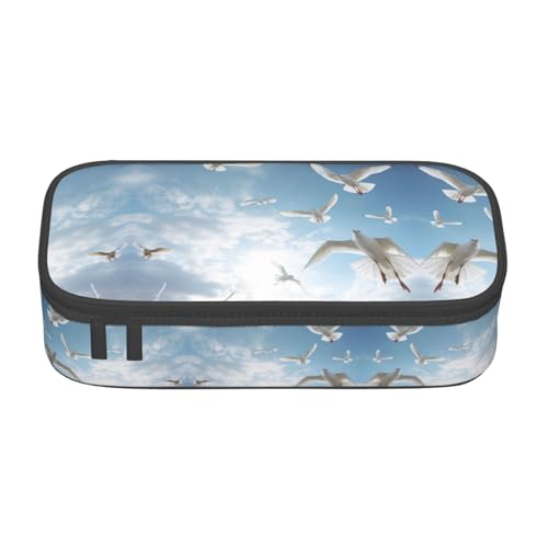 SABFWF Multifunktionales Federmäppchen mit Vogelbeflockung, perfekt für Studenten, Profis und Reisende, Schwarz , Einheitsgröße, Kosmetiktasche von SABFWF