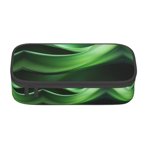 SABFWF Multifunktionales Federmäppchen mit grüner Kurvenstruktur, perfekt für Studenten, Profis und Reisende gleichermaßen, Schwarz , Einheitsgröße, Kosmetiktasche von SABFWF