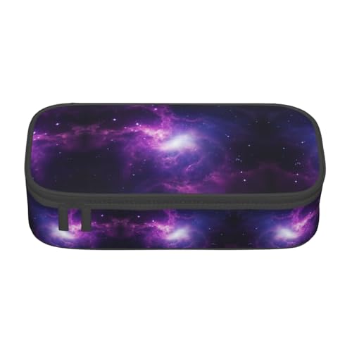 SABFWF Multifunktionales Federmäppchen mit himmelviolettem Aufdruck, perfekt für Studenten, Profis und Reisende gleichermaßen, Schwarz , Einheitsgröße, Kosmetiktasche von SABFWF