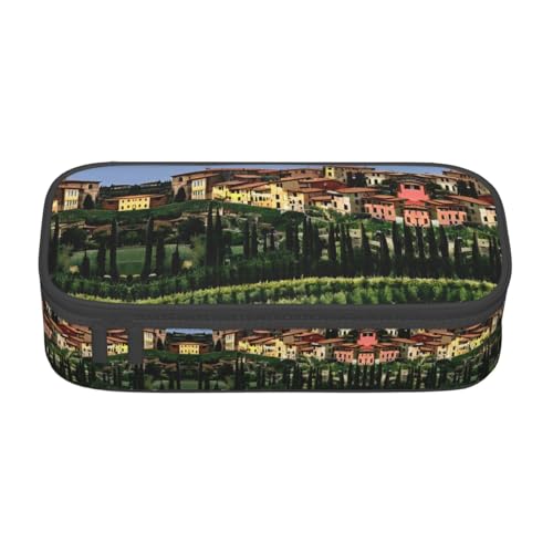 SABFWF Multifunktionales Federmäppchen mit italienisch-toskanischem Druck, perfekt für Studenten, Profis und Reisende, Schwarz , Einheitsgröße, Kosmetiktasche von SABFWF