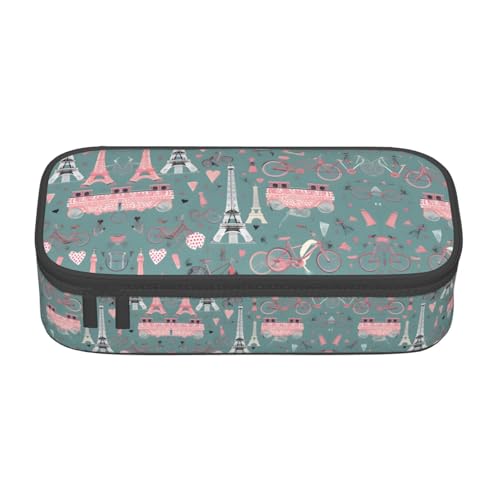 SABFWF Multifunktionales Federmäppchen mit romantischem Eiffelturm-Motiv, ideal für Studenten, Profis und Reisende gleichermaßen, Schwarz , Einheitsgröße, Kosmetiktasche von SABFWF