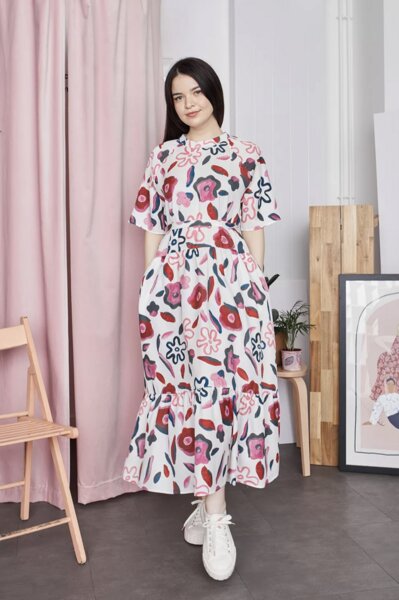 SABINNA Nora Dress Abstract Flowers von SABINNA