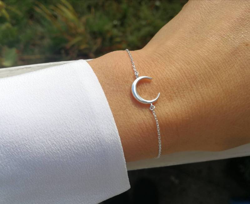 Mondarmband Aus 925Er Sterlingsilber Geschenk Für Damen Armreif Weihnachtsgeschenk von SABLEBLANCBIJOUX