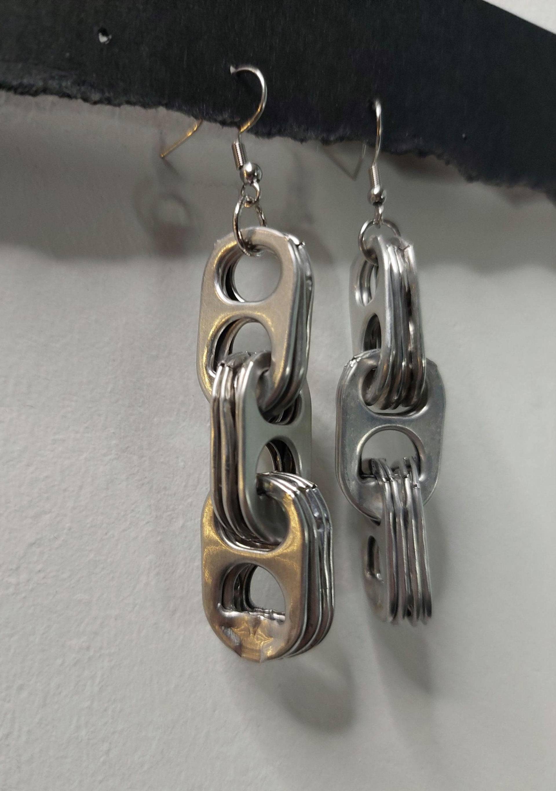 Upcycling Ohrringe Aus Dosenlaschen/Dosenverschluss - Recycelter Aluminium Schmuck, Handgemachte Statement Earrings [Sabotasche] von SABOTASCHE