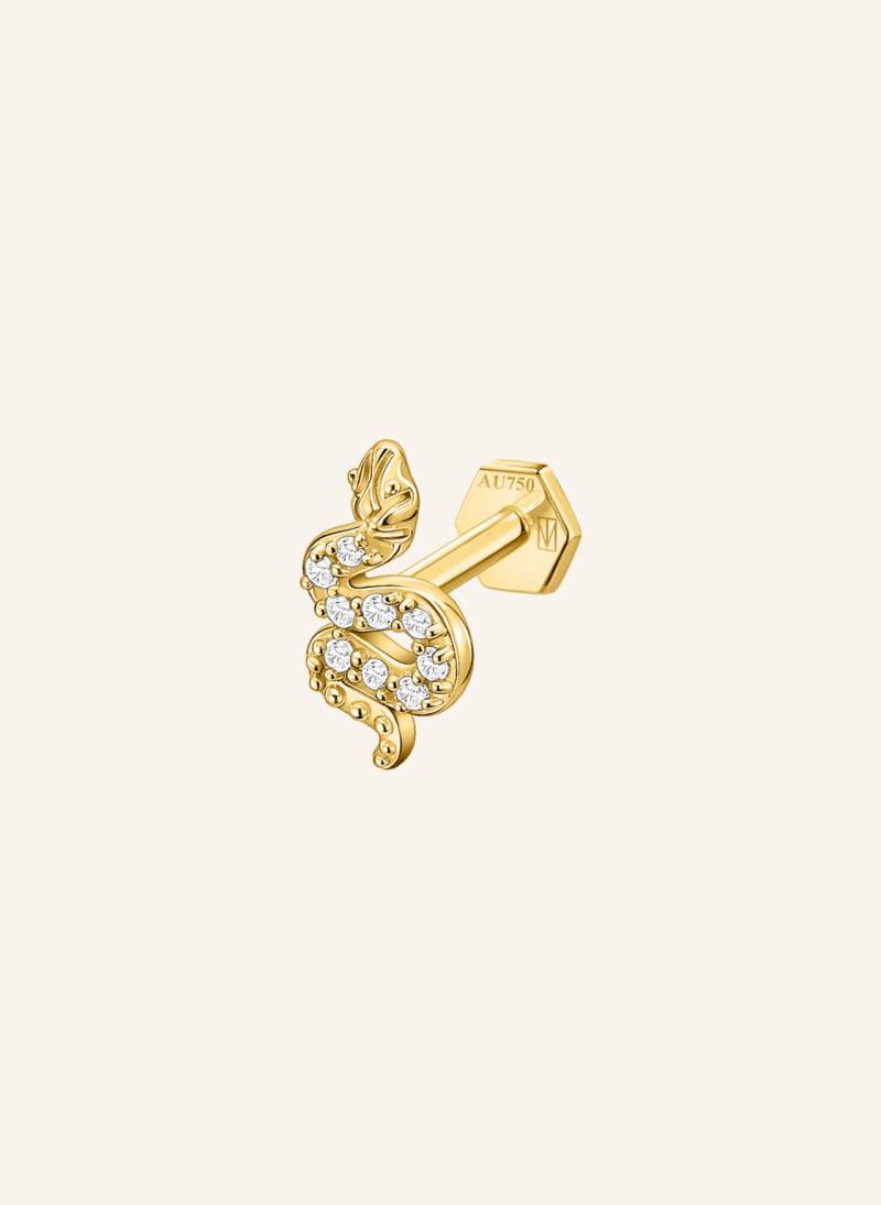 Saboteur Einzel Piercing Stecker Schlange 7 Mm gold von SABOTEUR