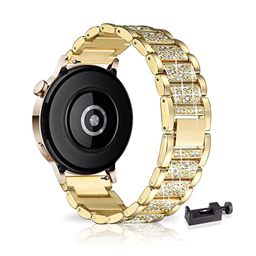 20MM Metall Armband für Huawei Watch GT 3 42mm/GT 2 42mm Armband, Frauen Strass Glitzer Verstellbare Edelstahl Ersatzbänder Armband Kompatibel mit Huawei Watch GT 3 42mm/GT 2 42mm (C) von SABSEN